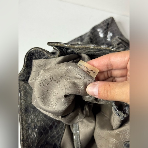 Michael Kors Large Hamilton Python-Print Leather Tote Shoulder Satchel Bag - Picture 9 of 12